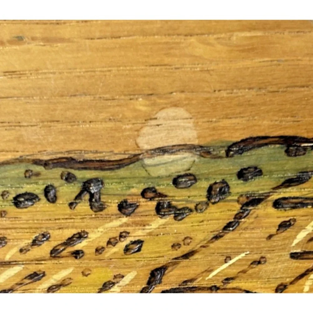 Burg Stahleck Bacharach Germany Hand-Burned Wood Plaque 2010 Arno Stassen